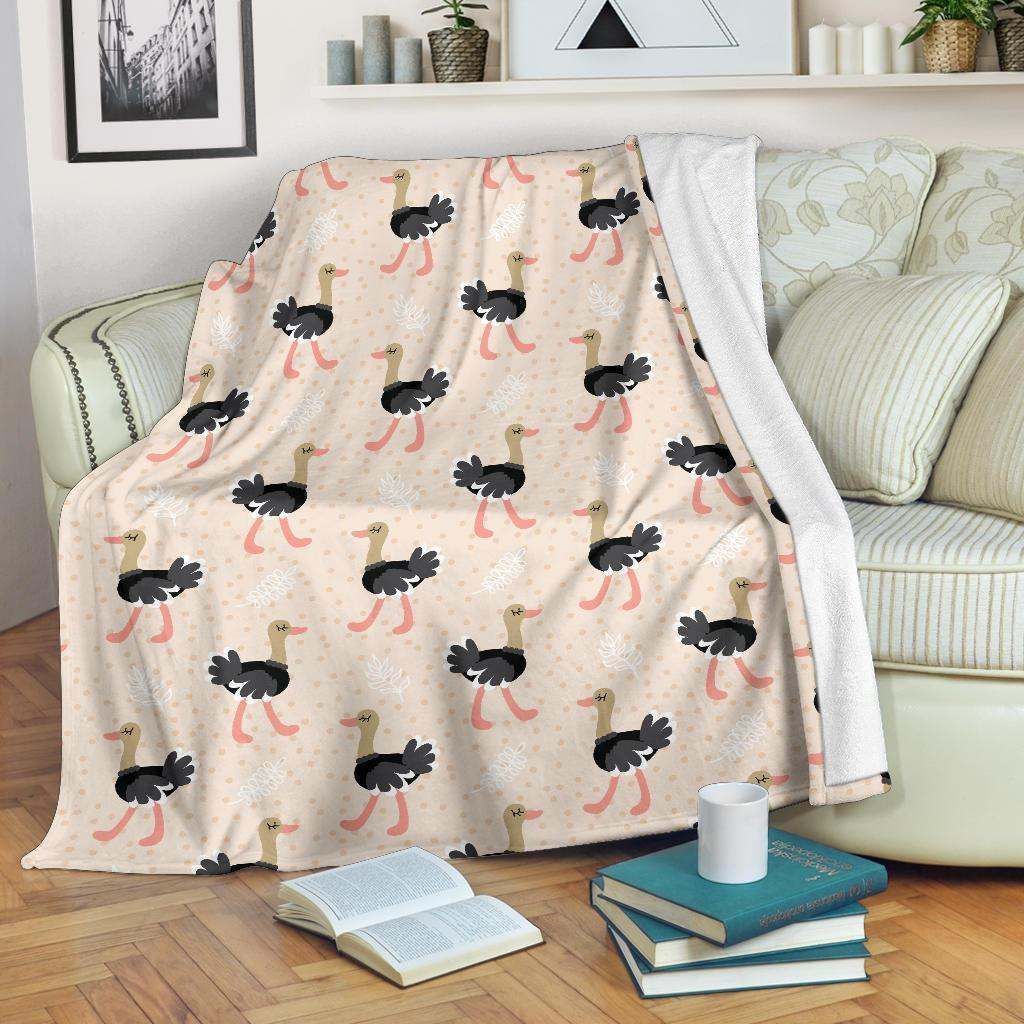 Ostrich Cute Sherpa Fleece Blanket