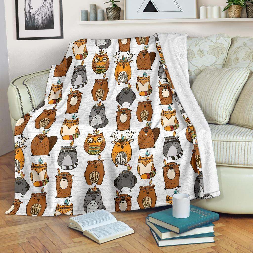 Otter Animal Family Sherpa Fleece Blanket