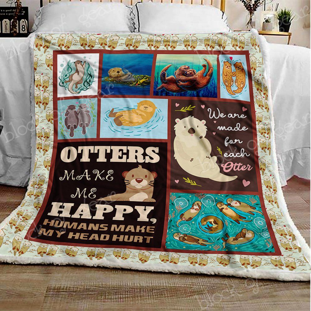 Otter Sherpa Fleece Blanket