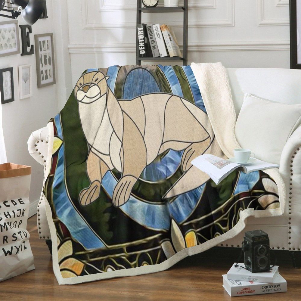 Otter Sherpa Fleece Blanket