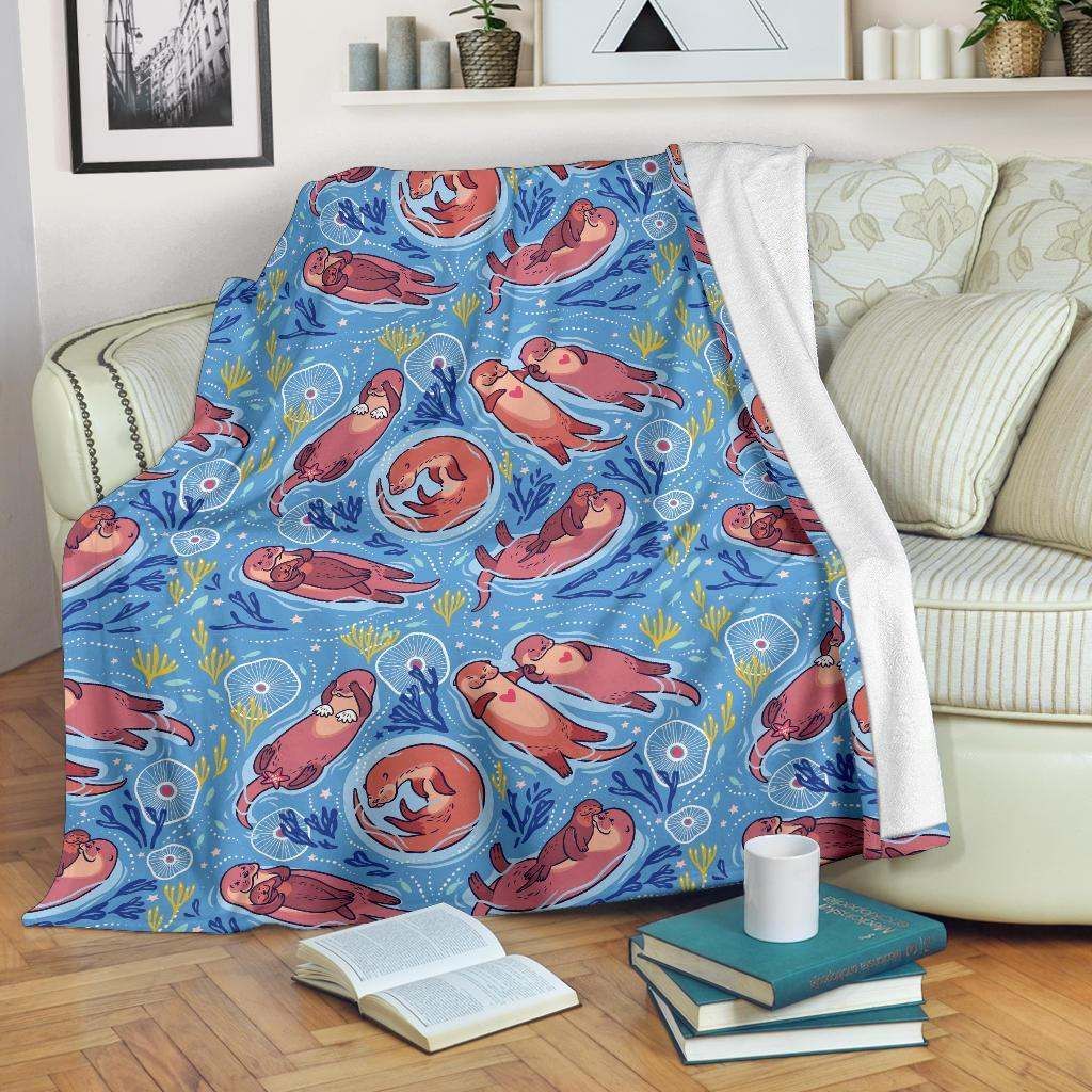 Otter Sherpa Fleece Blanket