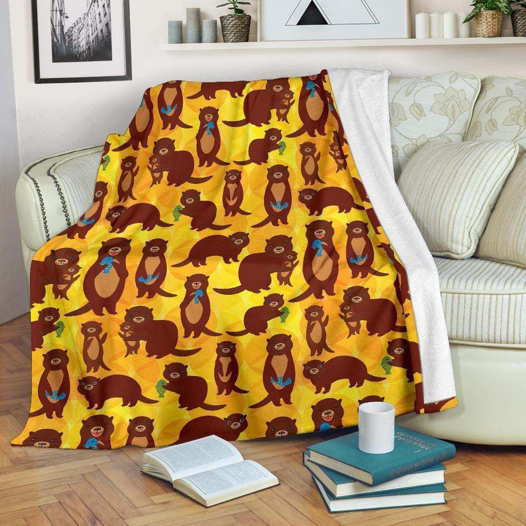 Otter Sherpa Fleece Blanket