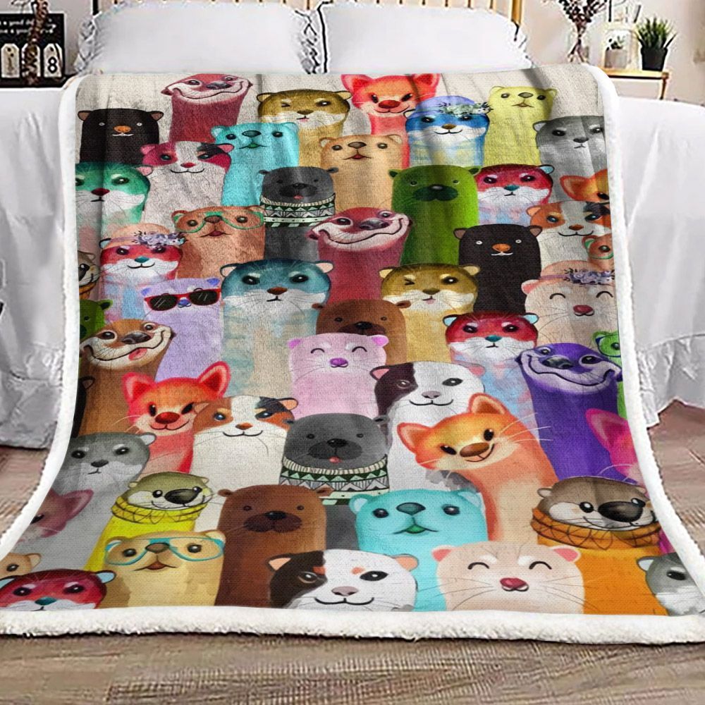Otter Cute Sherpa Fleece Blanket