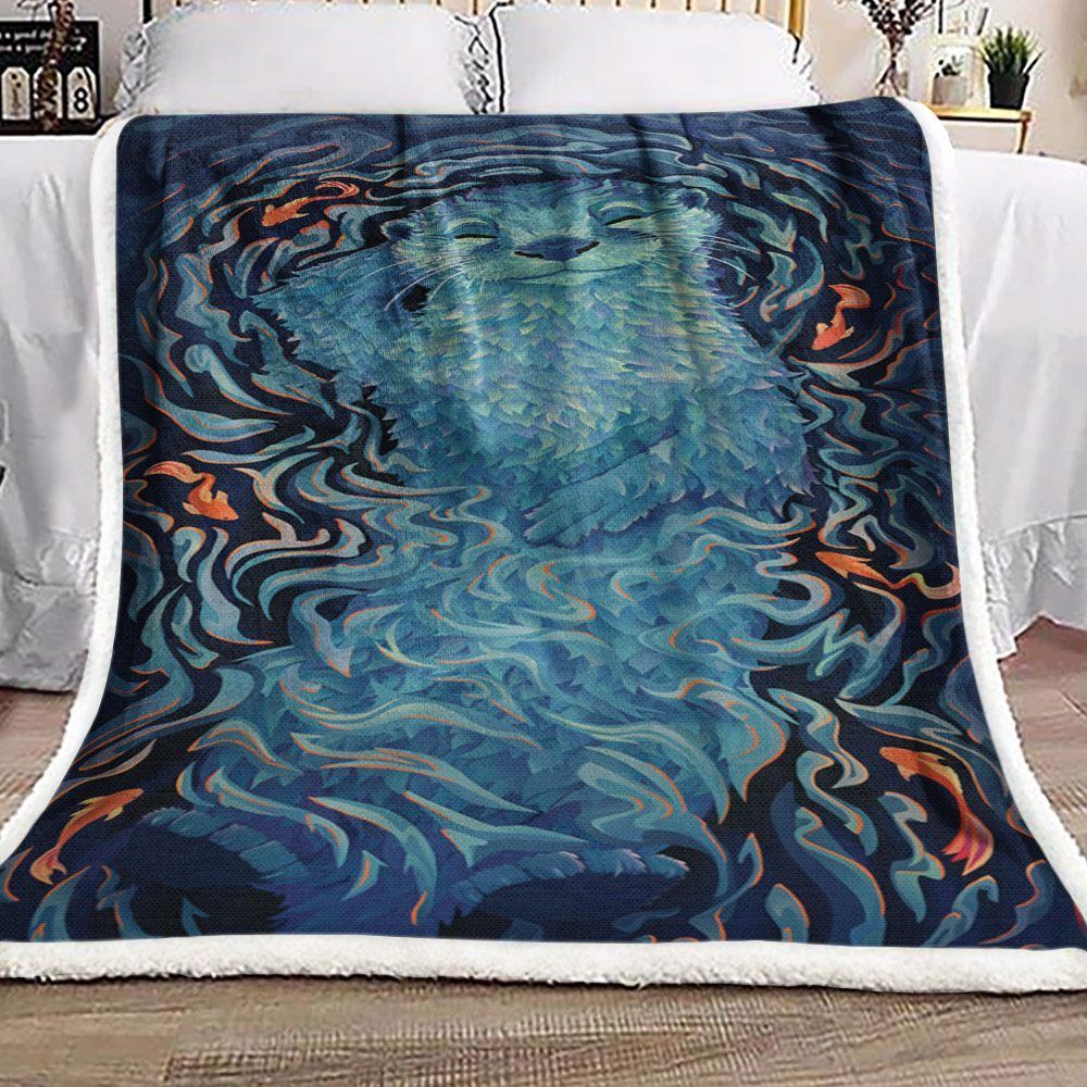 Otter Sherpa Fleece Blanket