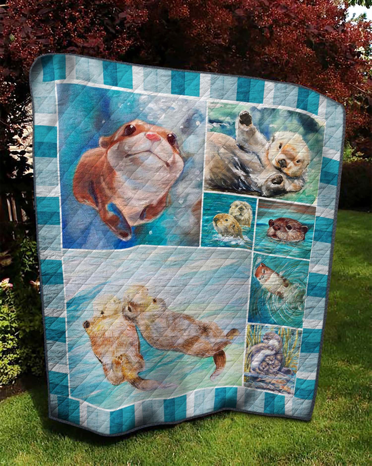 Otter Dont Sleep Let Play Quilt Blanket DHC020120550TD
