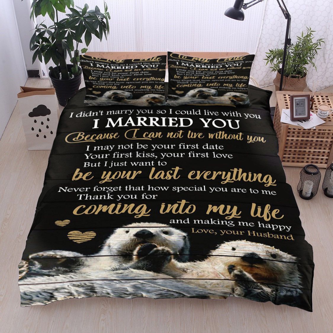 Otter Family To My Wife Bedding Set