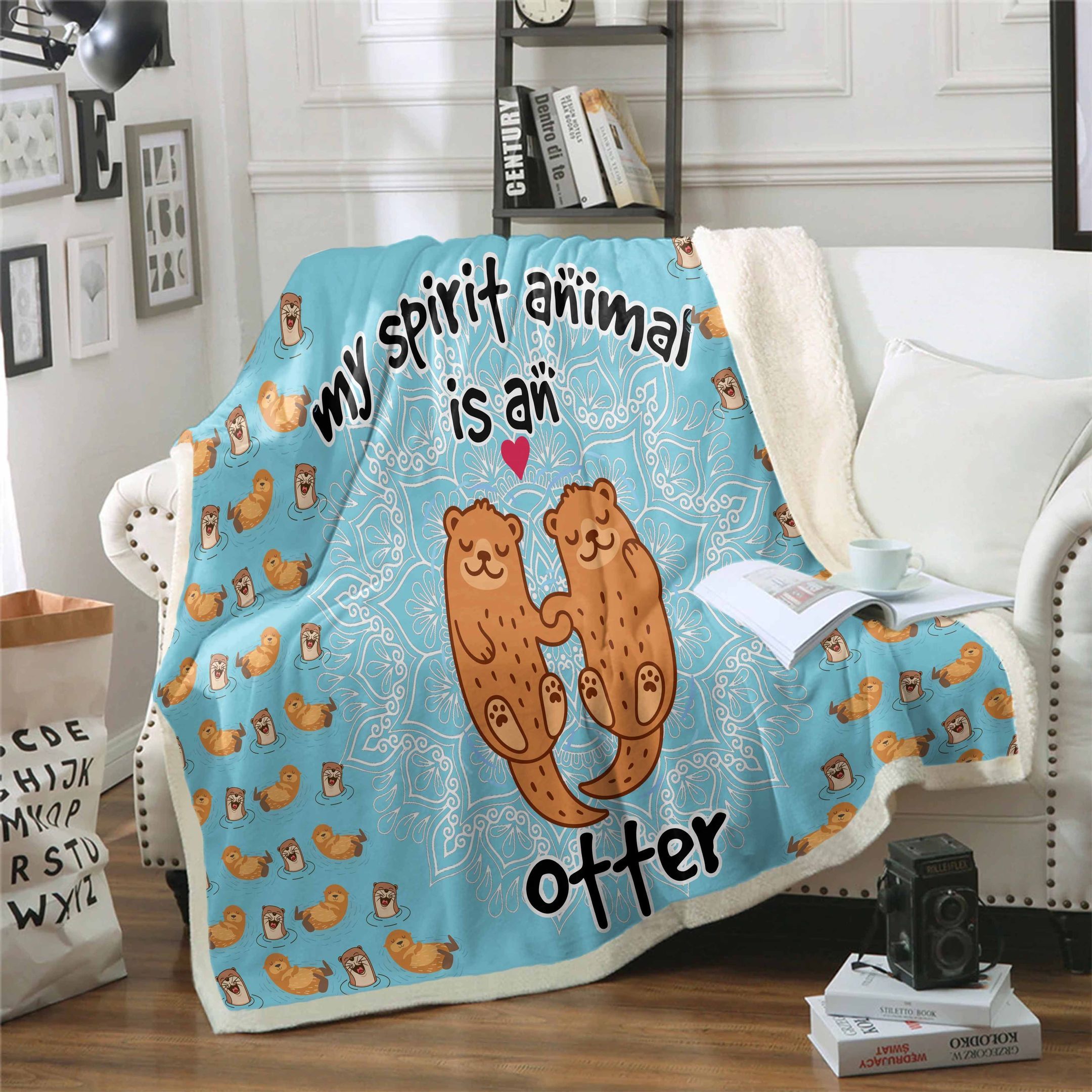 Otter Is My Spirit Animal Sherpa Fleece Blanket