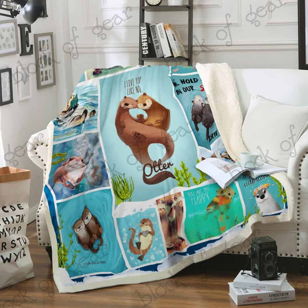 Otter Lover Sherpa Fleece Blanket
