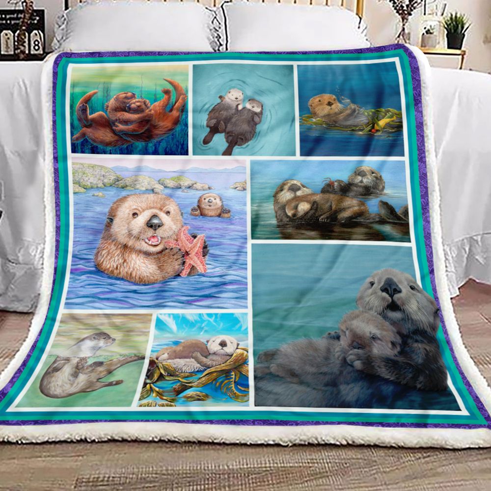 Otter Lovers Fleece Blanket