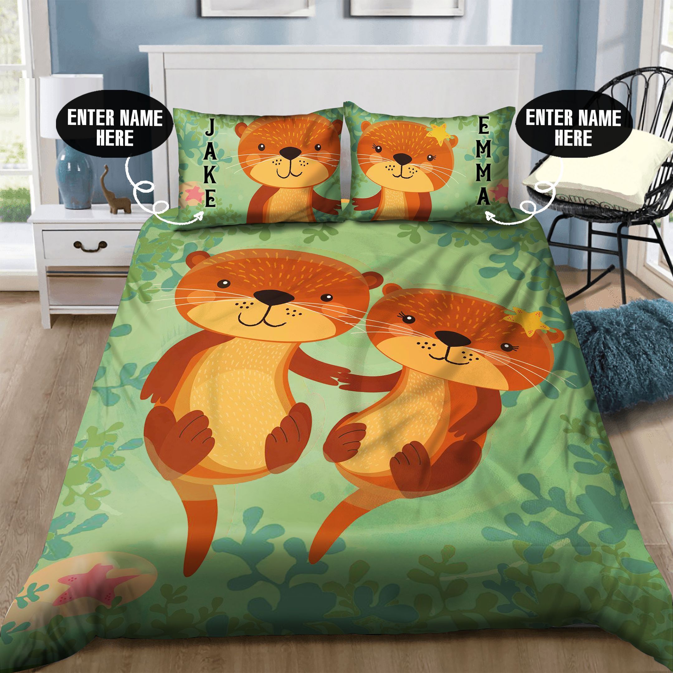 Otter Personalized Bedding Set