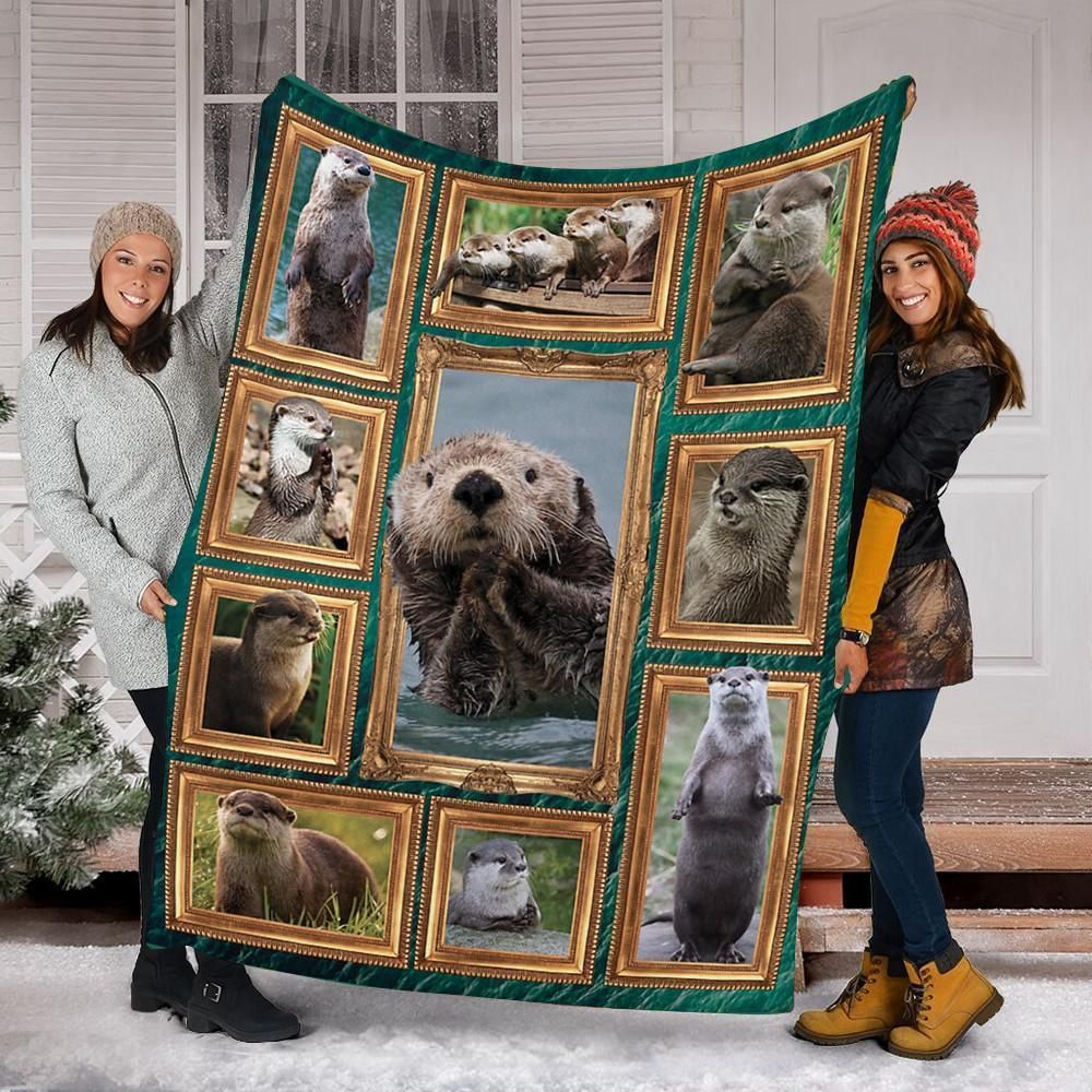 Otters Sherpa Fleece Blanket