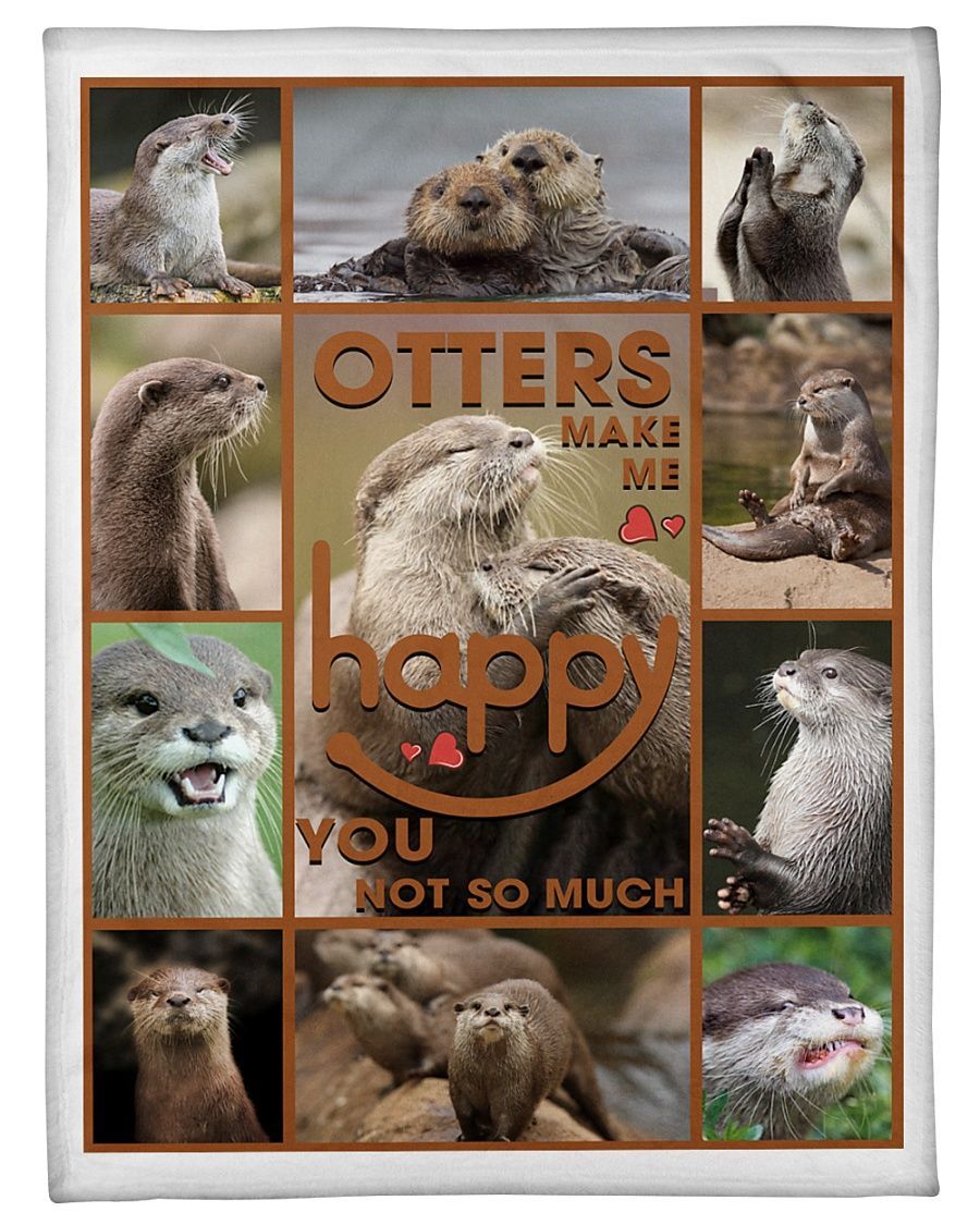 Otters Make Me Happy Sherpa Fleece Blanket