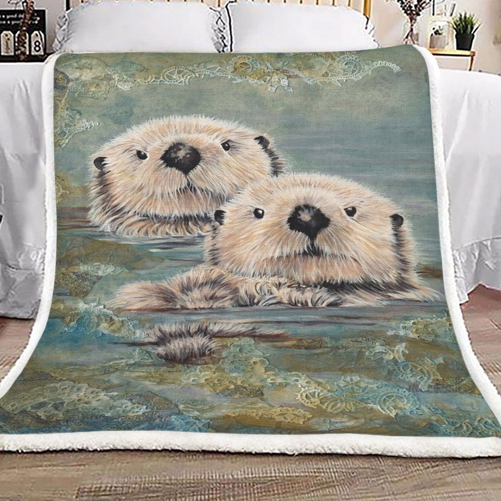 Otters Sherpa Fleece Blanket