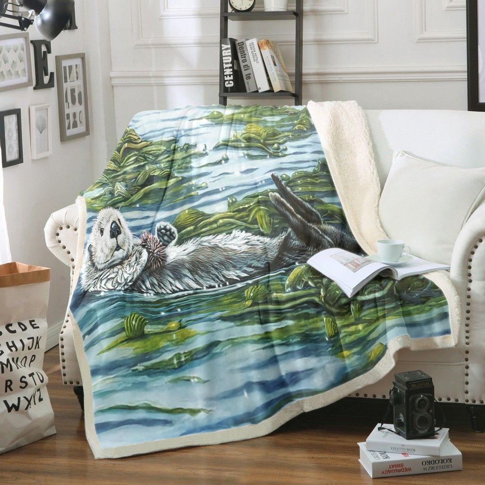 Otters Sherpa Fleece Blanket