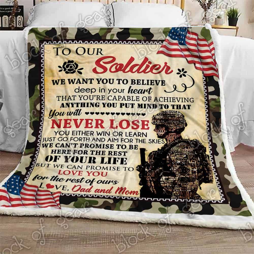 Our Soldier We Love You Fleece Blanket
