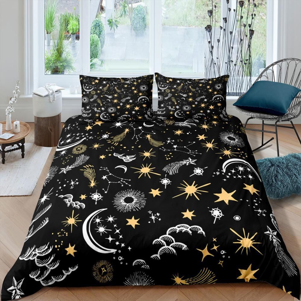 Outer Space Star And Moon Bedding Set