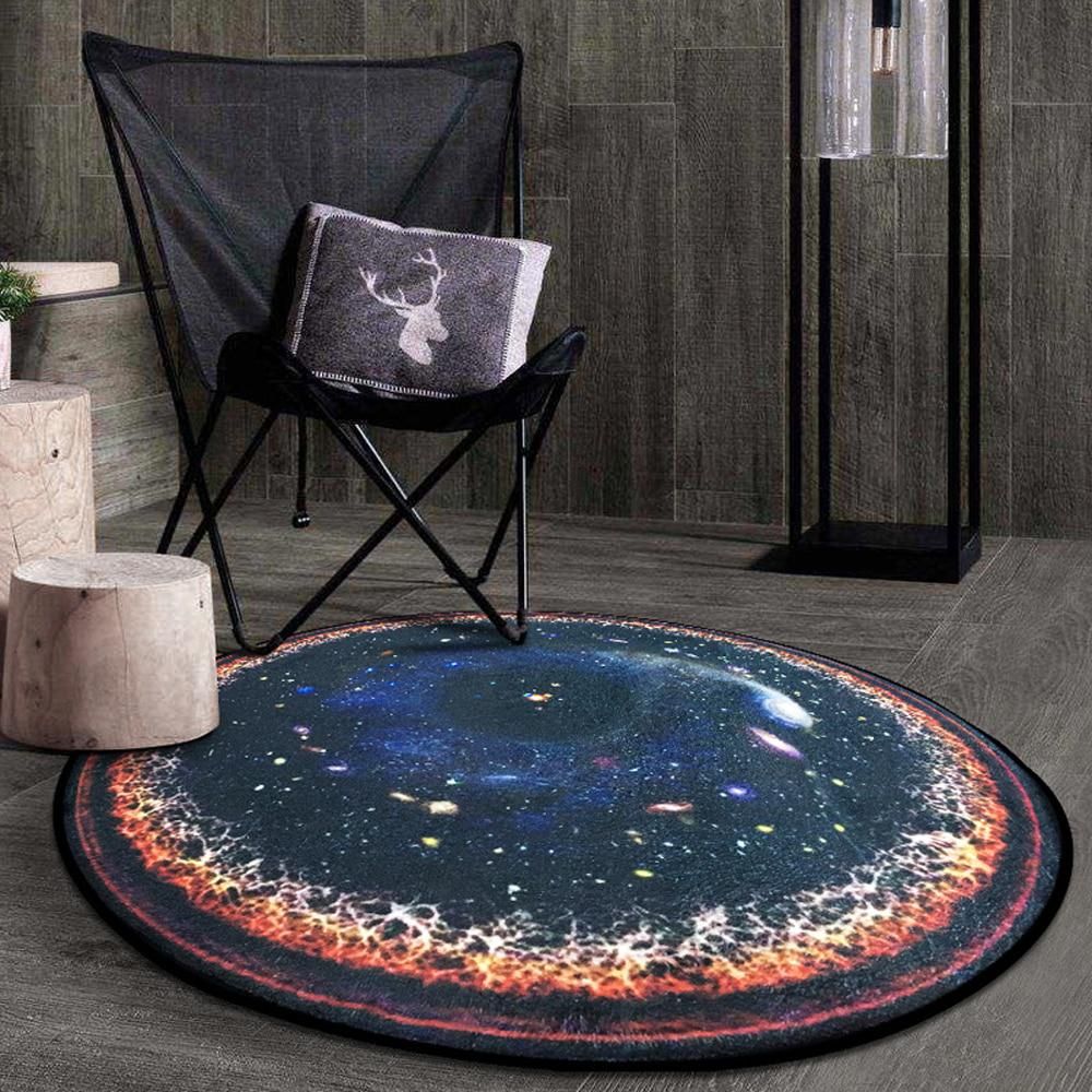 Outer Space Stars Milky Way Round Carpet