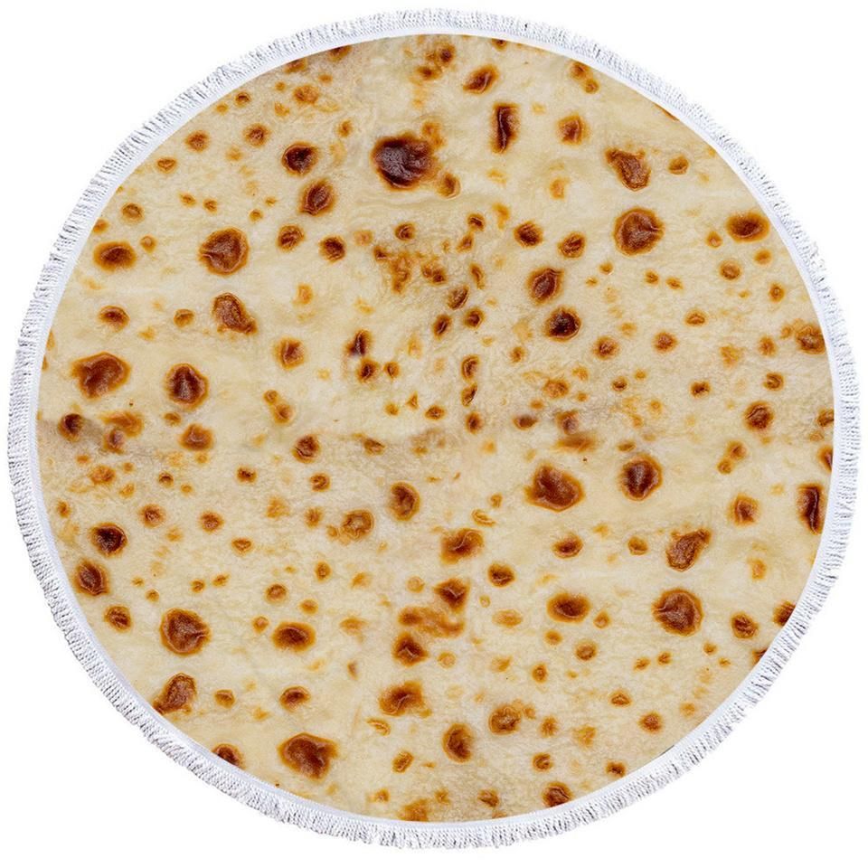 Overdone Rice Cracker Printed Round Beach Towel