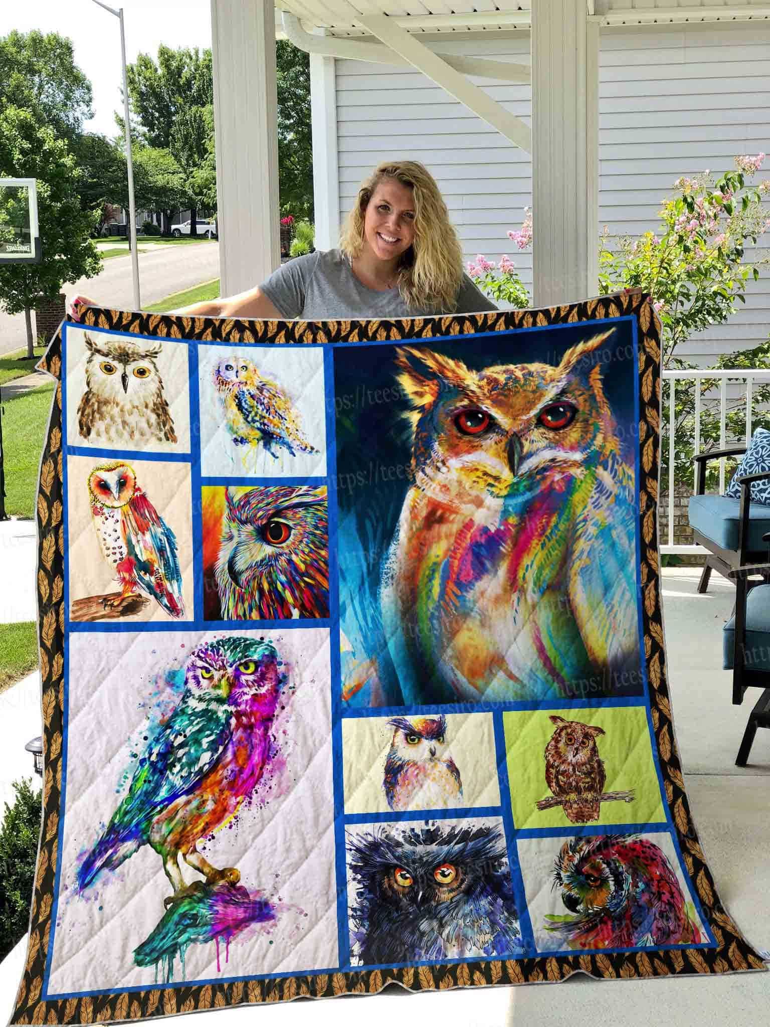 Owl 01 Owl 1212 Quilt Blanket Christmas Christmas Gifts Merry Christmas Holiday Gifts Gift Dhc03011300Dd