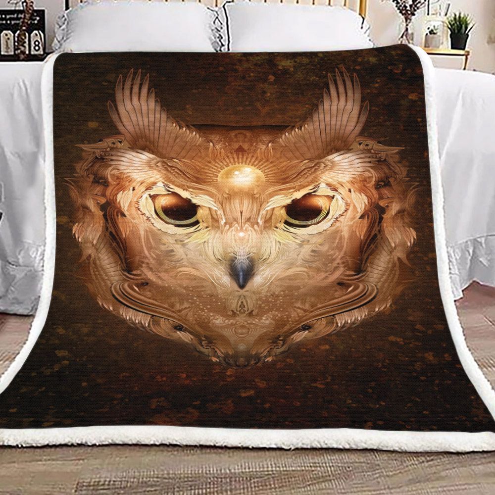 Owl Sherpa Fleece Blanket