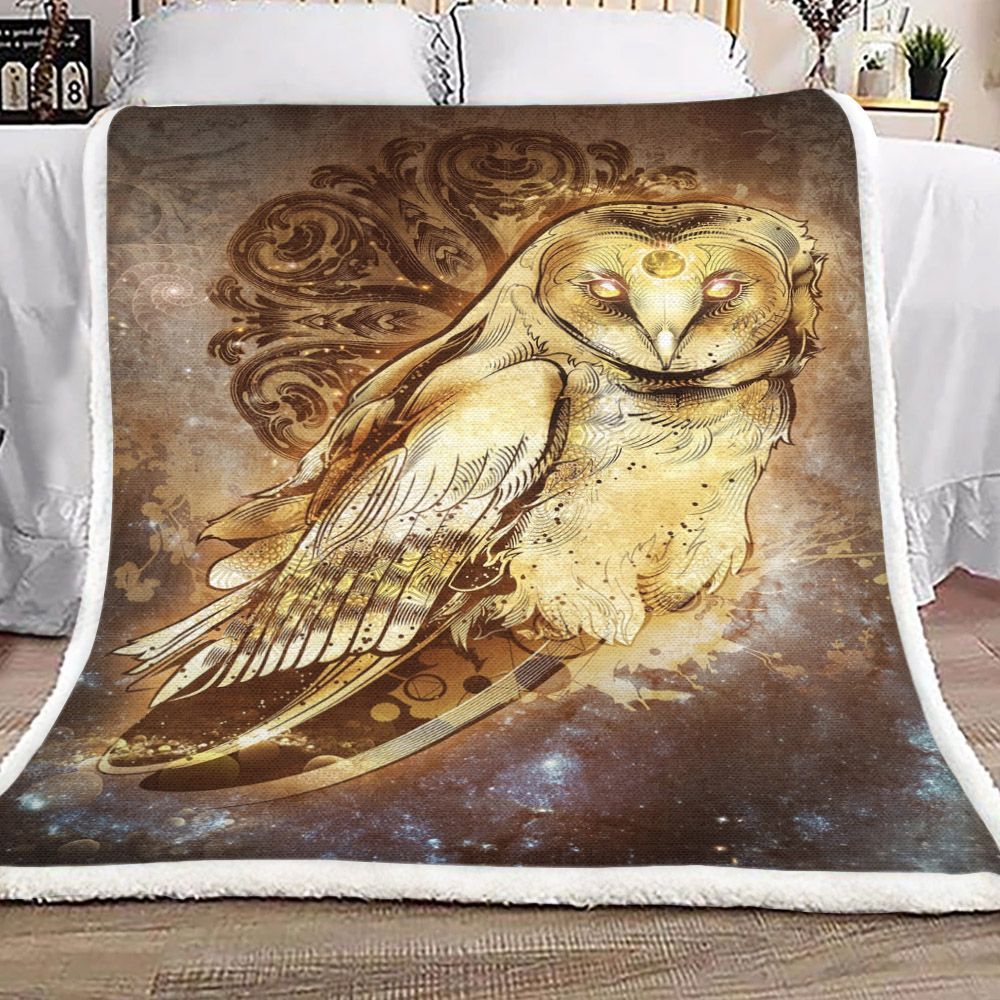 Owl Sherpa Fleece Blanket