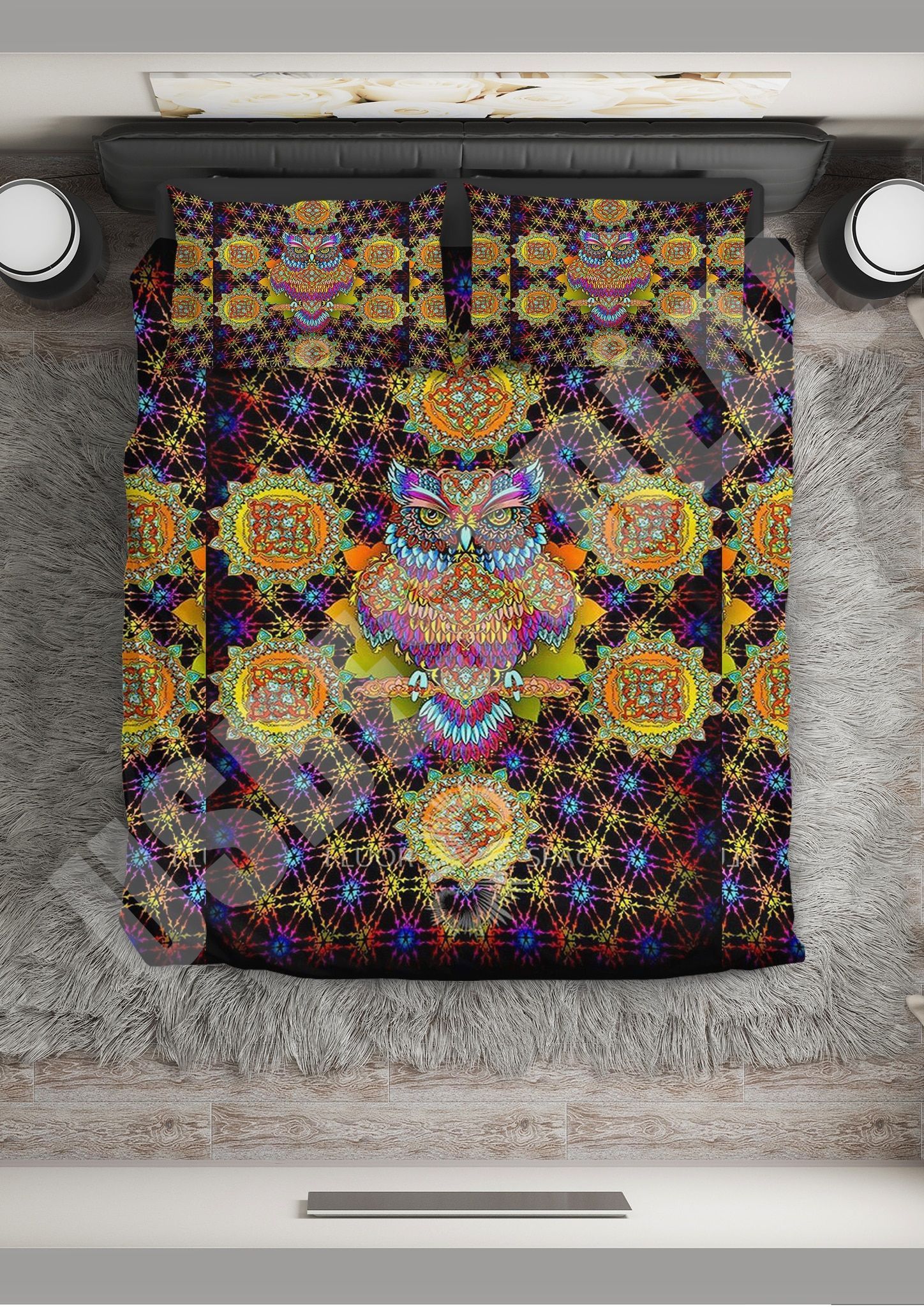 Owl Abstract Color Bedding Set