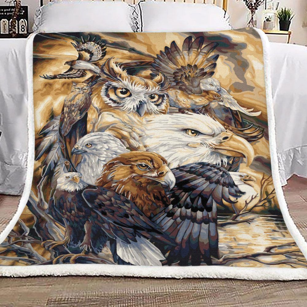 Owl And Eagle Sherpa Fleece