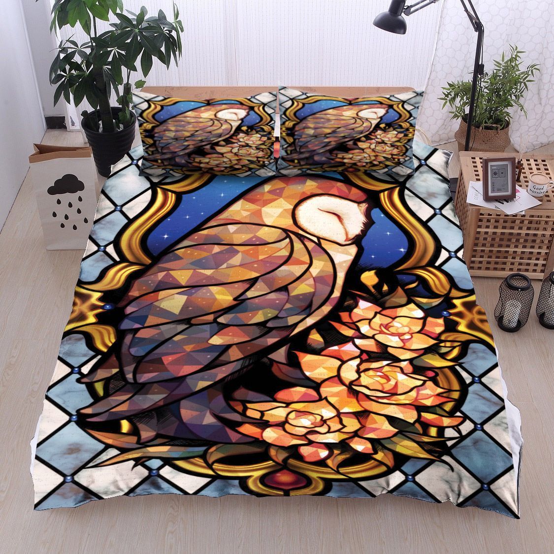 Owl And Flower Bedding Set