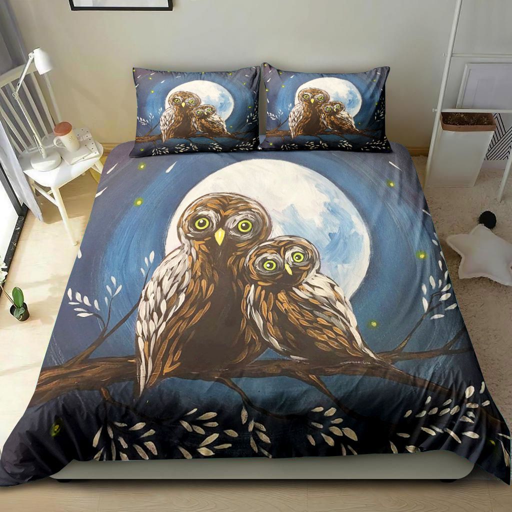Owl At The Moon Bedding Set