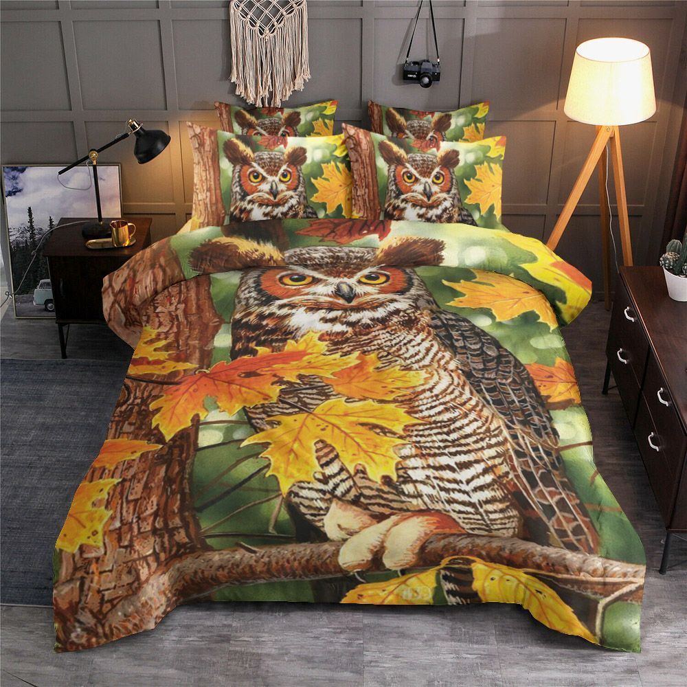 Owl Autumn Leaf Bedding Set