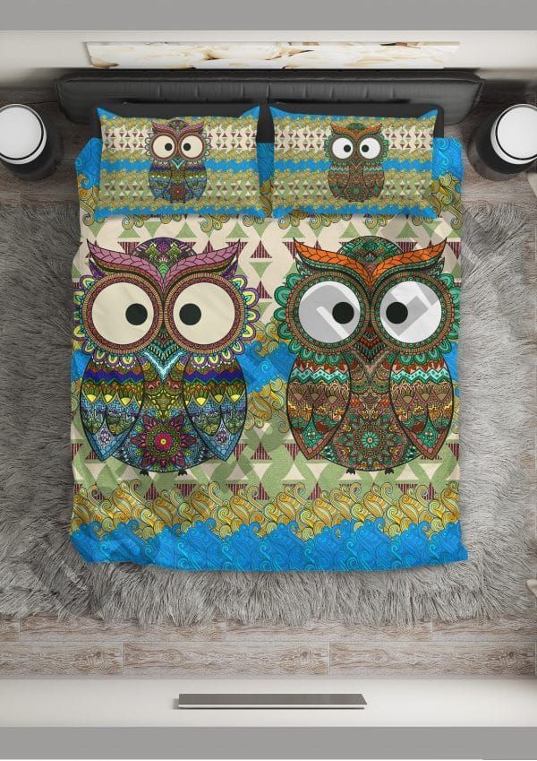 Owl Big Eyes Couple Bedding Set