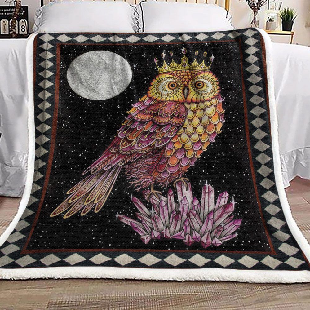 Owl Sherpa Fleece Blanket