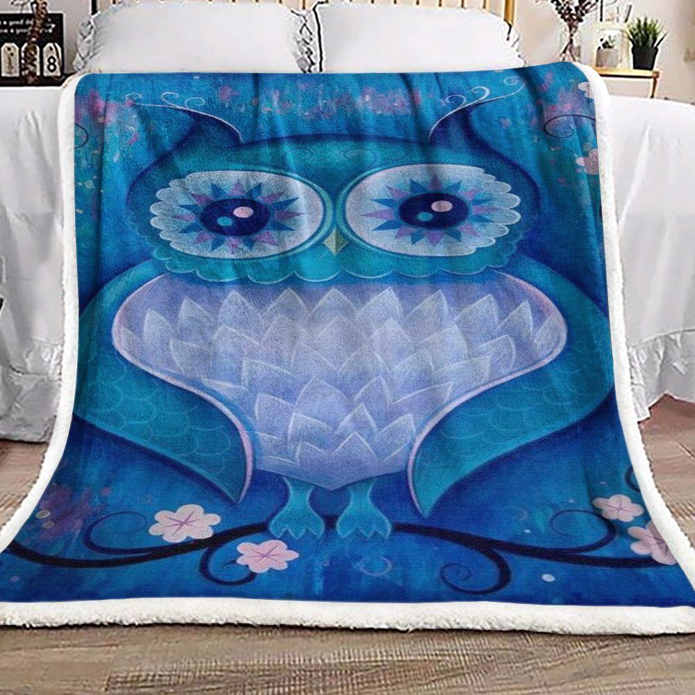 Owl Sherpa Fleece Blanket
