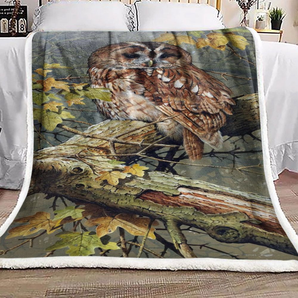 Owl Sherpa Fleece Blanket