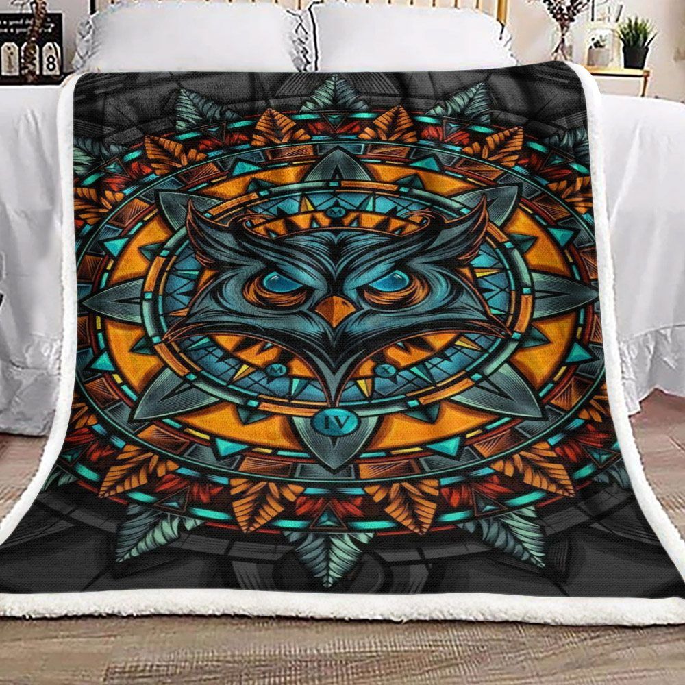 Owl Sherpa Fleece Blanket