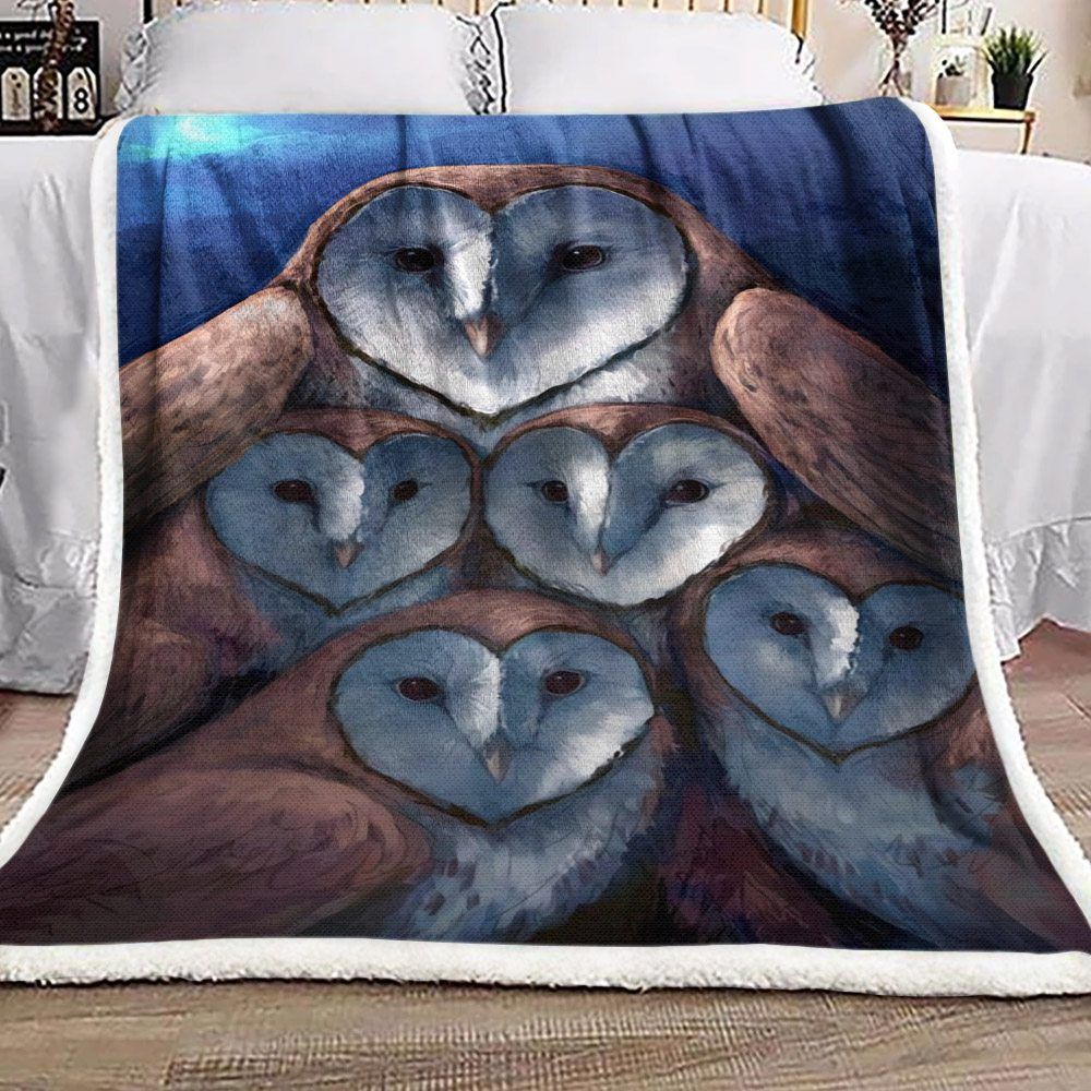 Owl Sherpa Fleece Blanket