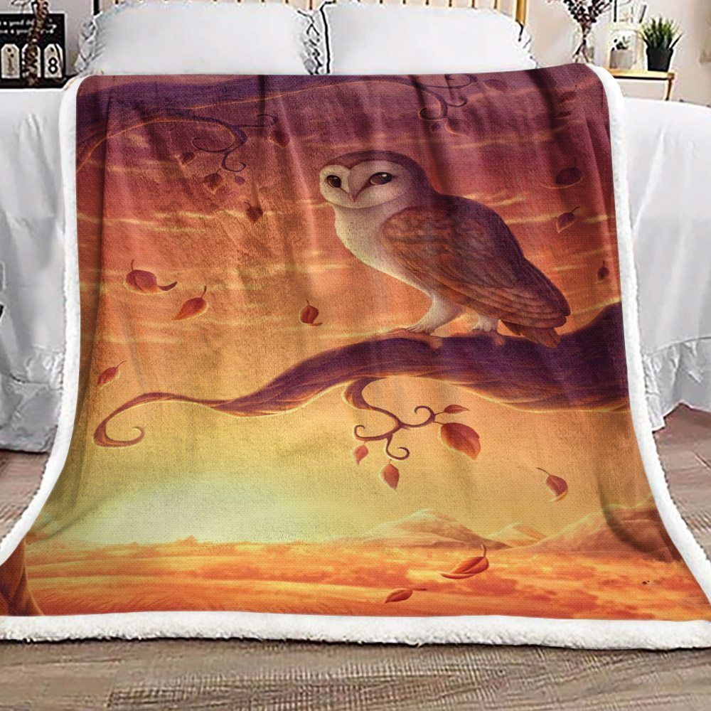Owl Sherpa Fleece Blanket
