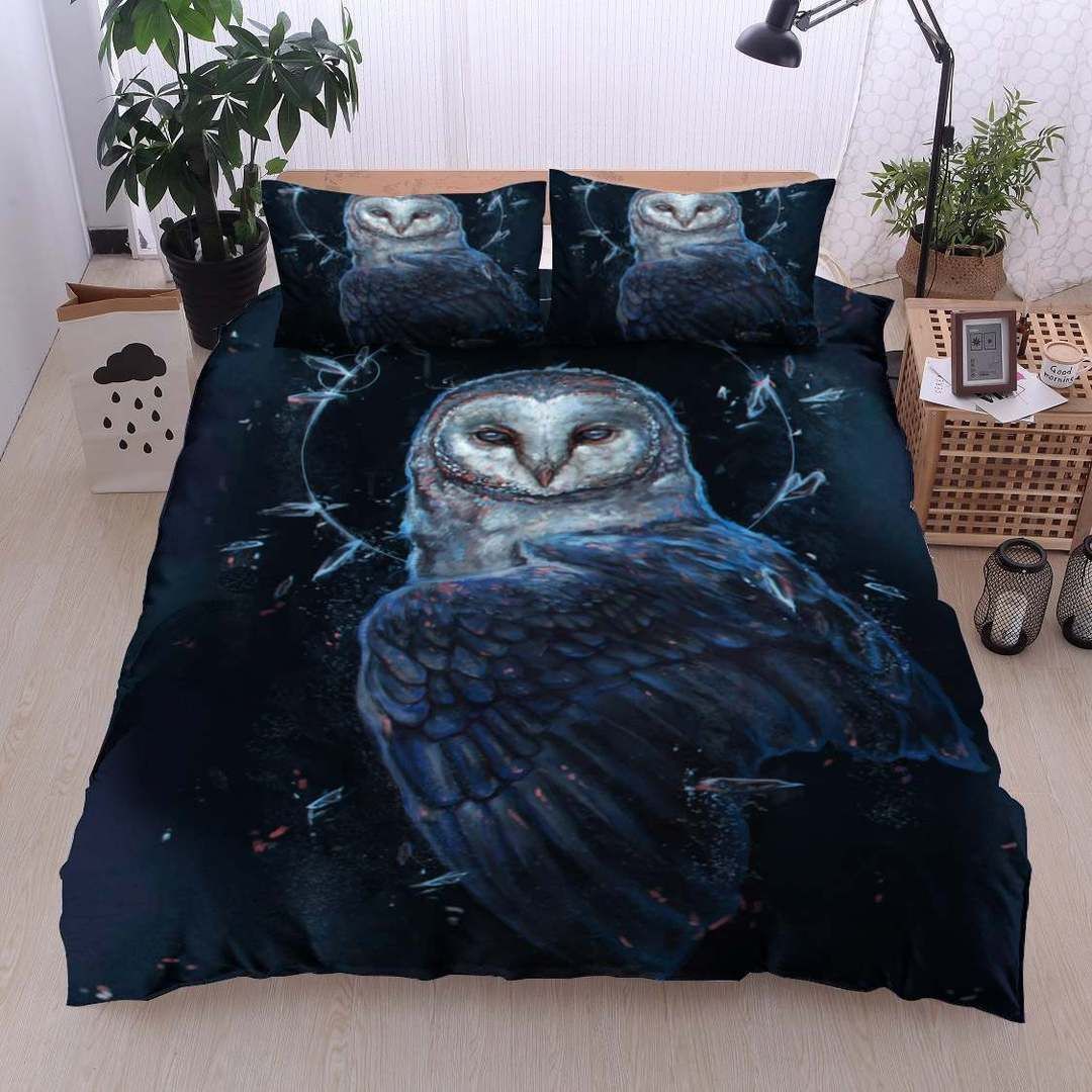 Owl Twin Queen King Cotton Bed Sheets Spread Comforter Bedding Set