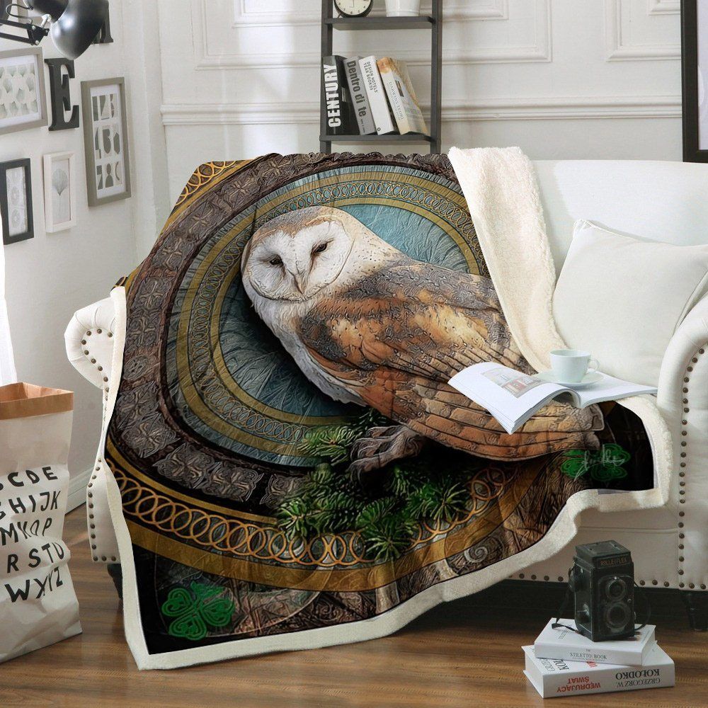 Owl Sherpa Fleece Blanket