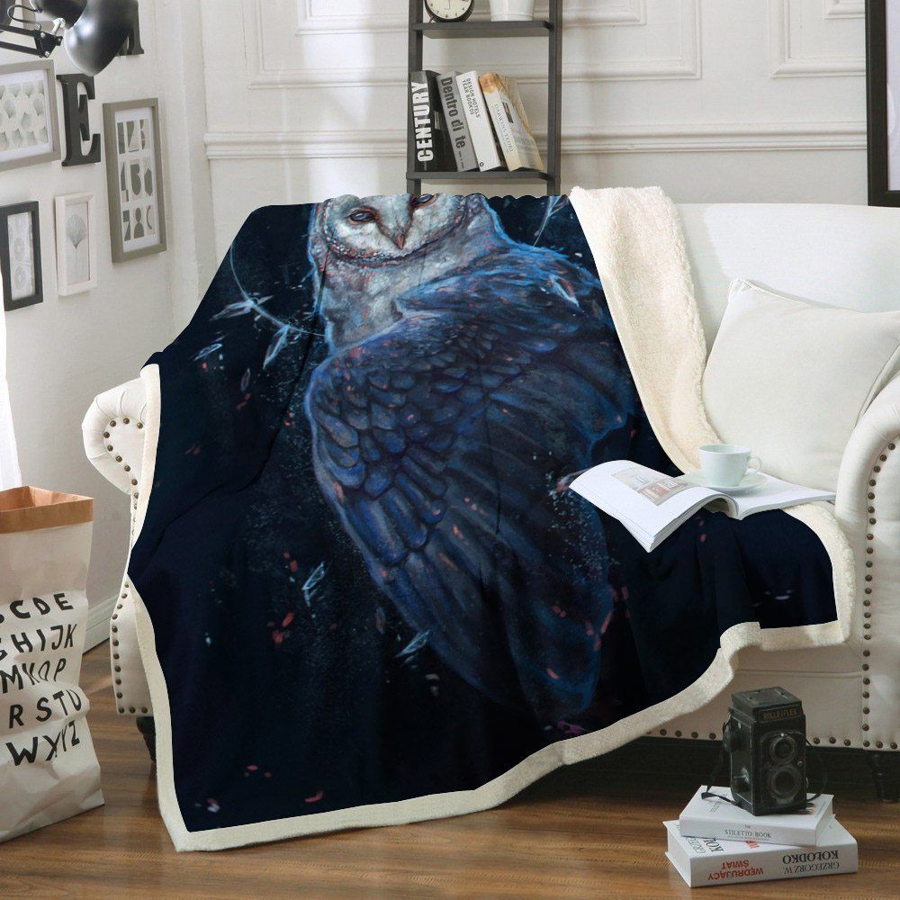 Owl Sherpa Fleece Blanket