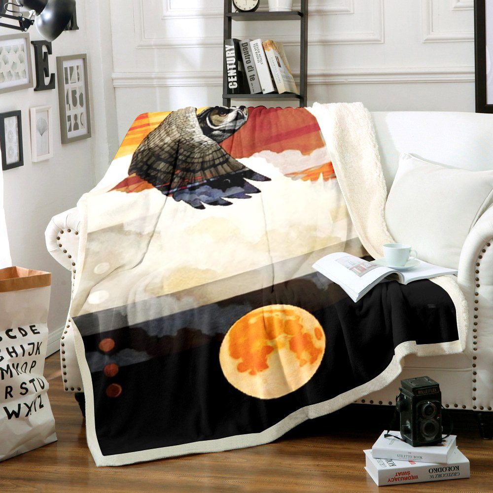 Owl Sherpa Fleece Blanket