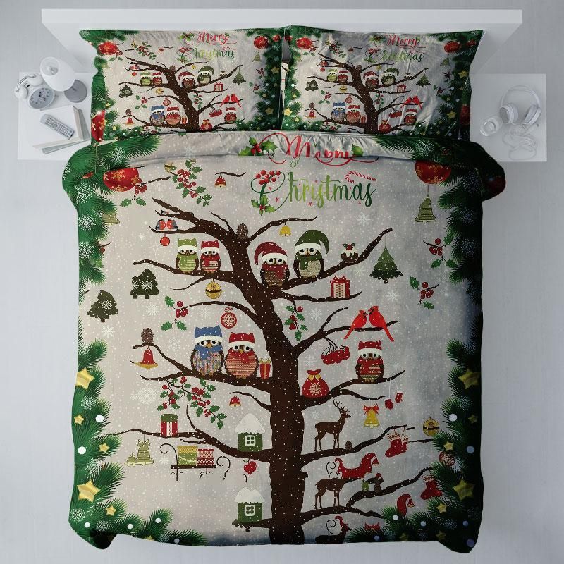 Owl Christmas Bedding Set