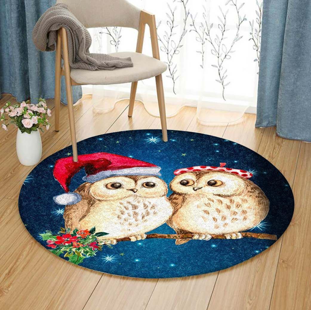 Owl Christmas Round Carpet