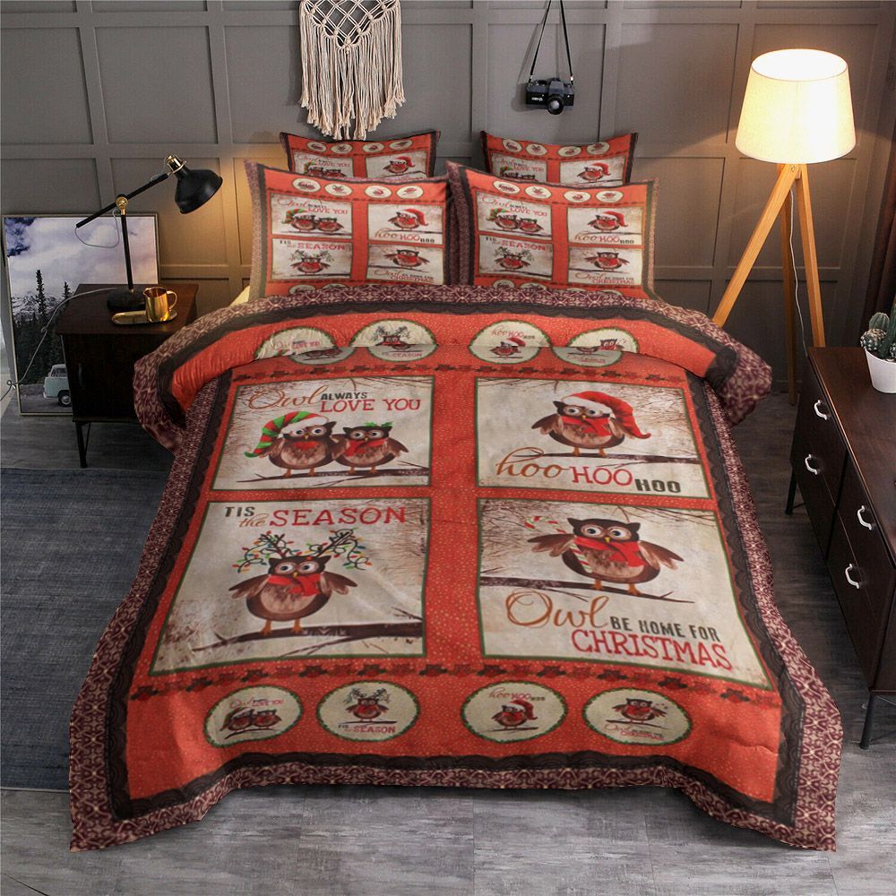 Owl Christmas Bedding Set