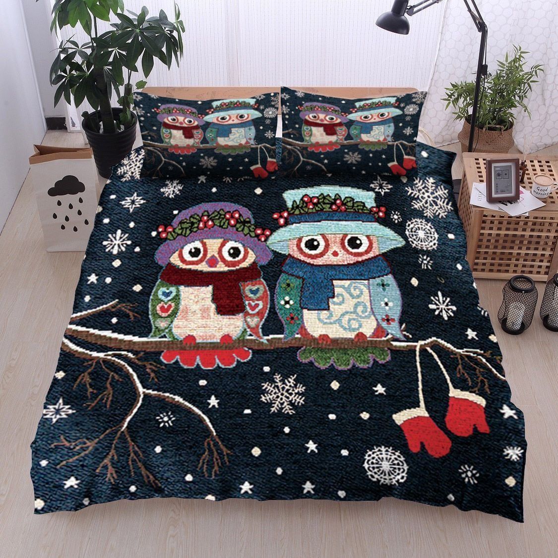 Owl Christmas Bedding Set