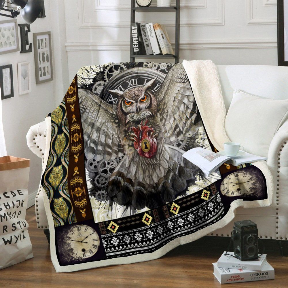 Owl Sherpa Fleece Blanket