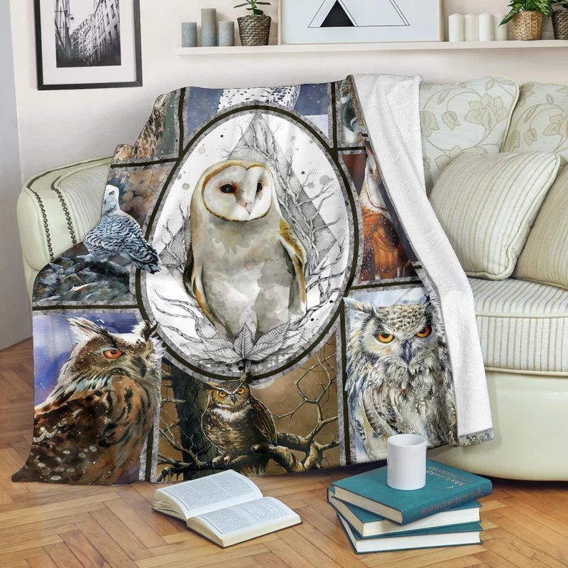 Owl Sherpa Fleece Blanket