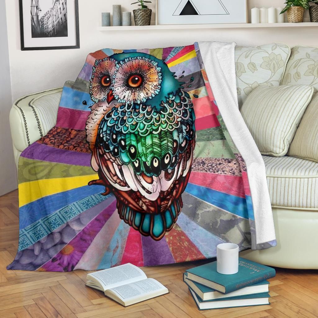 Owl Sherpa Fleece Blanket