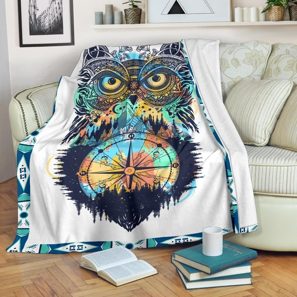 Owl Sherpa Fleece Blanket