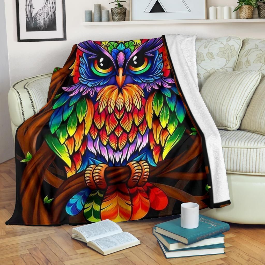 Owl Sherpa Fleece Blanket